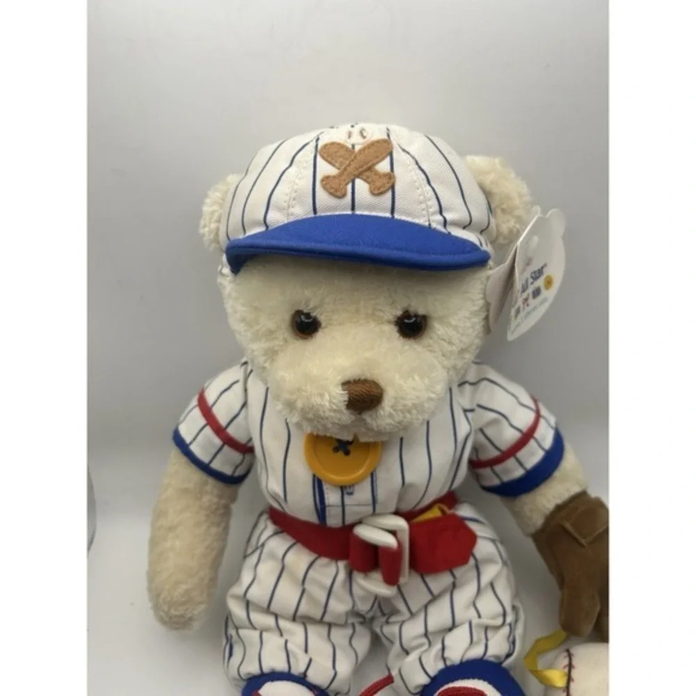Baby Gund My First Teddy Baseball Teach ME White Lil All Star‎